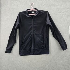 Alphalete Men Jacket M Black Nylon Spandex Activewear Logo‎ Zipper Long Sleeve